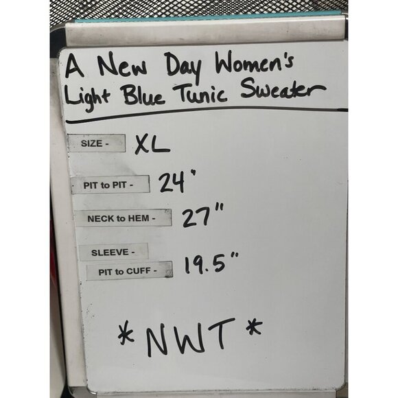 A New Day women's Light Blue Pullover Tunic Sweater Sz XL Soft Knit Relaxed Fit - Picture 8 of 8